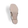 Rieker Lattice Cut Block Heel Sandal - Beige Sparkle